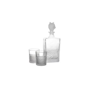 Mikasa Moor Buzlu Kurt Kapaklı 3 Parça 800 ml-280 ml Cam Viski Seti