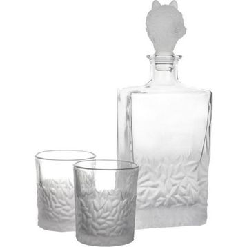 Mikasa Moor Buzlu Kurt Kapaklı 3 Parça 800 ml-280 ml Cam Viski Seti