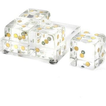 Mikasa Moor Clear Akrilik Dek 4lü 11x11x6cm Zar Seti