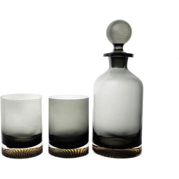 Mikasa Moor Füme Gold 3 Parça Viski Seti