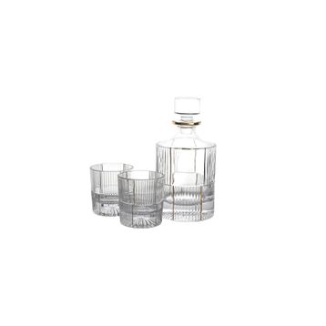 Mikasa Moor Gold Çizgili 3 Parça 950-280 ml Cam Viski Seti