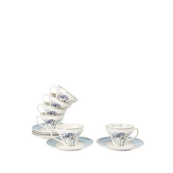 Mikasa Moor Lavender Flutter Porselen 6 Kişilik Kahve Fincan ve Tabak Seti