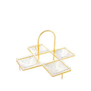Mikasa Moor Rengi Standlı 4'lü 35x22 cm Altın Servislik