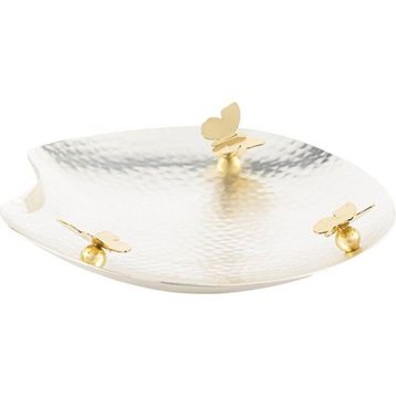 Mikasa Moor Silver Dövme Kelebek Figürlü Çelik 21 cm Gümüş Dekoratif Tabak
