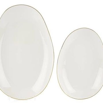 Mikasa Moor Triangular Gold 2'li 34x27 cm Oval Servis Tabağı