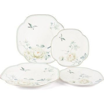 Mikasa Moor Vol De Fleurs Porselen 2'li Pasta Tabağı Ve 2'li Servis Tabağı Seti
