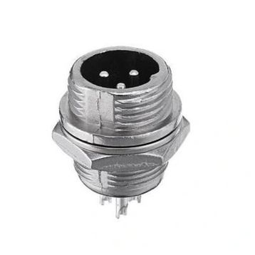 Mike 3 Pin 12 mm Erkek Konnektör