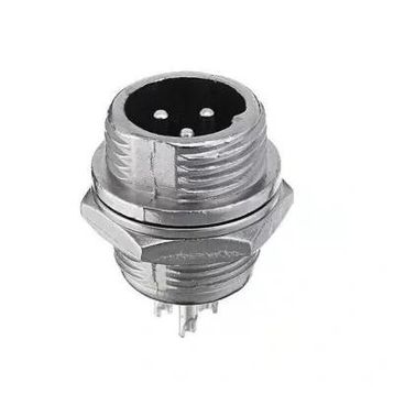 Mike 3 Pin 12 mm Erkek Konnektör