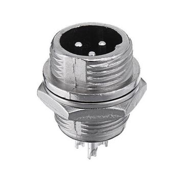 Mike 3 Pin 12 mm Erkek Konnektör