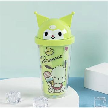 Mikro Kuromi 450 ml Yeşil Pipetli Parti Bardak