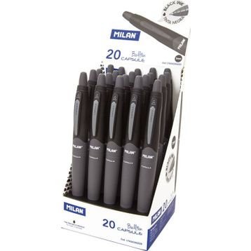 Milan 17656590220 Capsule Siyah 20 Adet Tükenmez Kalem