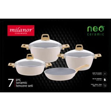 Milanor Neo 7 Parça Seramik Tencere Seti