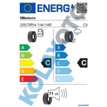 Milestone 225/75 R16C 118/116R Vanmile Yaz Lastiği 2019 ve Öncesi