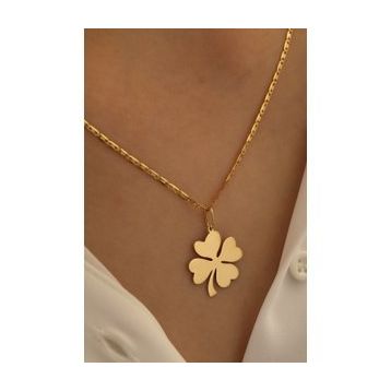 Milet Kuyumculuk 14 Ayar Altın Yonca Valentino Zincir Kolye