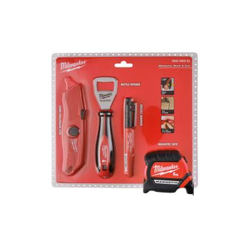 Milwaukee 4932480553 5 mt Metre Maket Bıçağı Markek Şişe Açacağı Promo Set