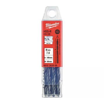 Milwaukee DIN338 7.5x109 mm 10'lu Metal Matkap Ucu
