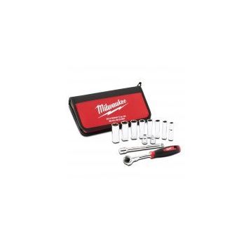 Milwaukee T48229001 3/8 inç 12 Parça Ağır Hizmet Tipi Lokma Takımı