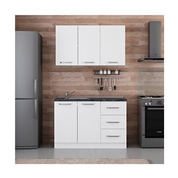 Minar 125-B2 Beyaz 125 cm Mutfak Dolabı