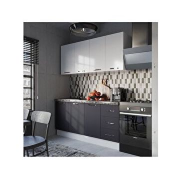 Minar 170 A2 Beyaz Antrasit 170 cm Mutfak Dolabı