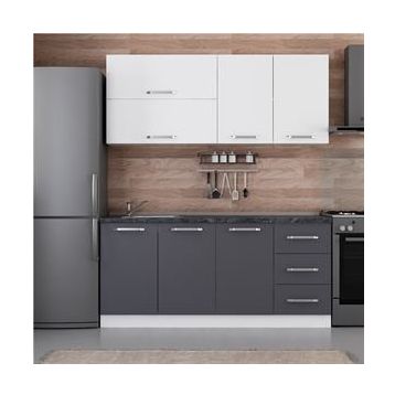 Minar 180 A2 Beyaz Antrasit 180 CM Mutfak Dolabı