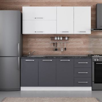 Minar 180 A2 Beyaz Antrasit 180 CM Mutfak Dolabı