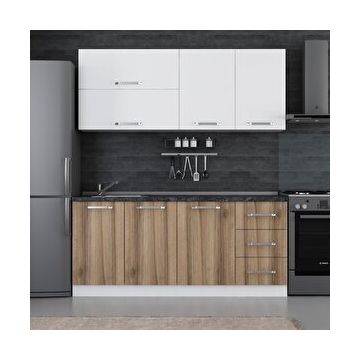 Minar 185 D2 Beyaz Dore 185 cm Mutfak Dolabı