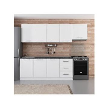 Minar 260-B7 Mobilya 260 Cm Beyaz Mutfak Dolabı