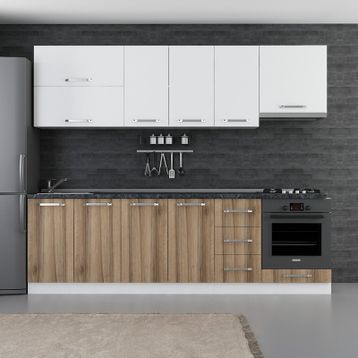 Minar 260-D5 Defne Beyaz Dore 260 cm Mutfak Dolabı