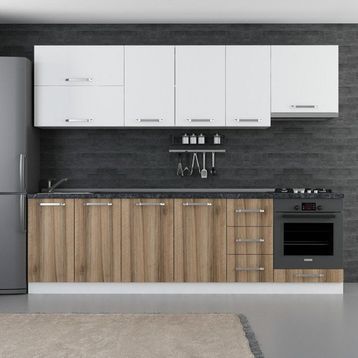 Minar 270-D8 Ege Beyaz Dore 270 cm Mutfak Dolabı