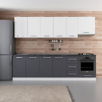Minar 280-A11 Ece Beyaz Antrasit 280 cm Mutfak Dolabı