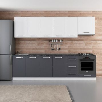 Minar 280-A11 Ece Beyaz Antrasit 280 cm Mutfak Dolabı