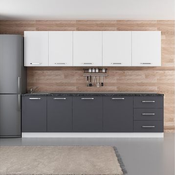 Minar 280-A2 Ece Beyaz Antrasit 280 cm Mutfak Dolabı