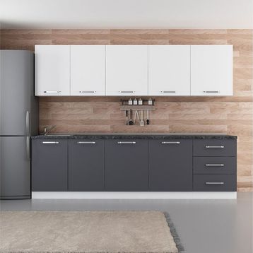 Minar 280-A2 Ece Beyaz Antrasit 280 cm Mutfak Dolabı
