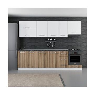 Minar 280-D8 Ezgi Beyaz Dore 280 cm Mutfak Dolabı