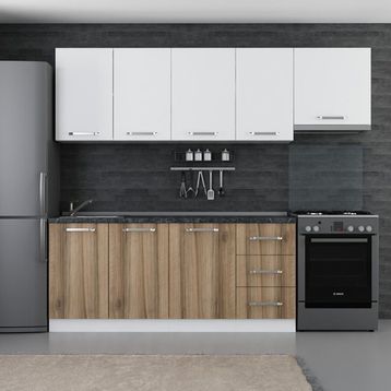 Minar Maison Beyaz Dore 8 245 cm Mutfak Dolabı