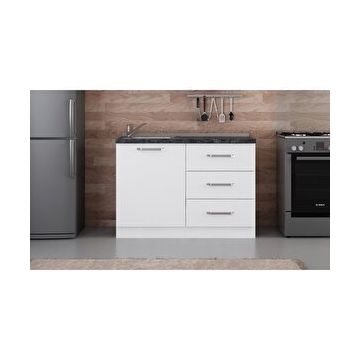 Minar Mobilya 120-B2-Alt Beyaz 120 CM Mutfak Dolabı
