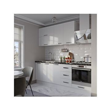Minar Mobilya 220-B7 Beyaz 220 cm Hazır Mutfak Dolabı