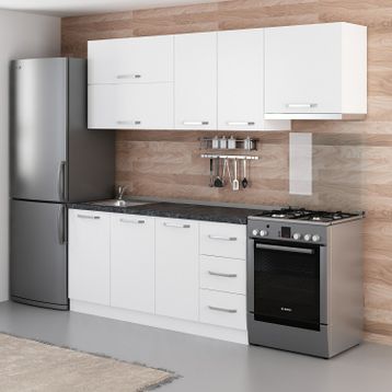 Minar Mobilya 230-B4 Beyaz 230 cm Hazır Mutfak Dolabı