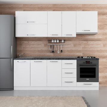 Minar Mobilya 230-B5 Beyaz 230 cm Hazır Mutfak Dolabı