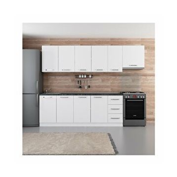 Minar Mobilya 280-B10 Beyaz 280cm Hazır Mutfak Dolabı