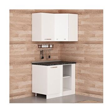 Minar Mobilya K105 B1 Beyaz 105 cm Köşe Mutfak Dolabı