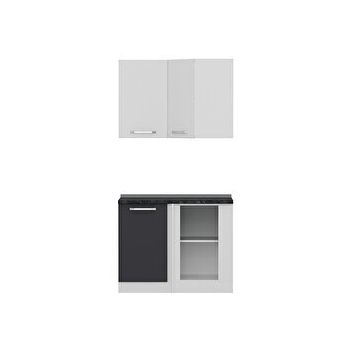 Minar Mobilya K105A1 Beyaz-Antrasit 105 cm Köşe Mutfak Dolabı
