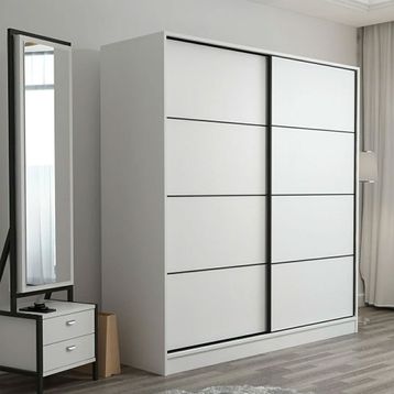 Minar Mobilya Kale 210Y 2 Kapılı Sürgülü 220 cm Beyaz Dolap