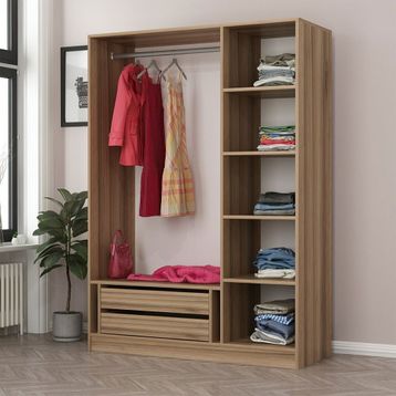 Minar Mobilya Kale 3 Kapaklı 2 Çekmeceli Dore 190 cm Dolap