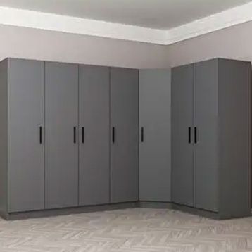 Minar Mobilya Kale 7 Kapaklı 2 Çekmeceli Antrasit 210 cm Köşe Dolap