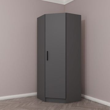 Minar Mobilya Kale Tek Kapaklı Antrasit 190 CM Köşe Zincir Dolap