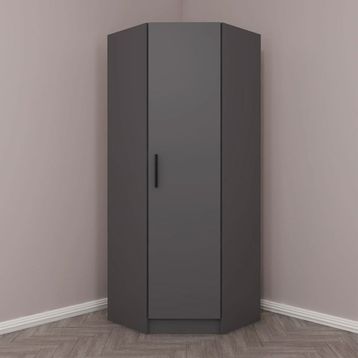 Minar Mobilya Kale Tek Kapaklı Antrasit 190 CM Köşe Zincir Dolap