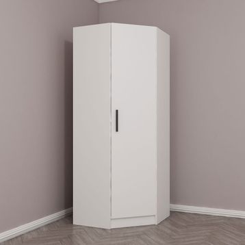 Minar Mobilya Kale Tek Kapaklı Beyaz 190 CM Köşe Zincir Dolap