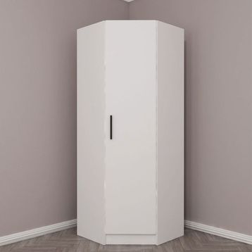 Minar Mobilya Kale Tek Kapaklı Beyaz 210 CM Beyaz Köşe Zincir Dolap