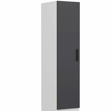 Minar Mobilya Minar Kale 1 Kapaklı Antrasit Beyaz 210 CM Dolap